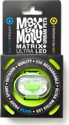 Max & Molly Matrix Ultra LED-lámpa nyakörvre rögzíthető - Zöld