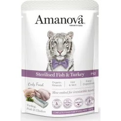 AmaNova Cat GF Pouch P12 Sterilised Fish & Turkey 85 g