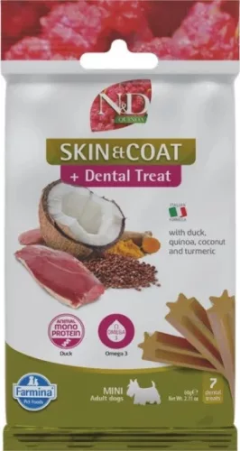 N&D Quinoa Dog Jutalomfalat Skin & Coat Duck Adult Mini 60 g