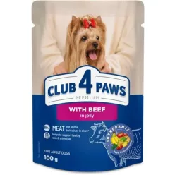 CLUB 4 PAWS Premium Marha Zselében Nedves Kutyaeledel 100 g