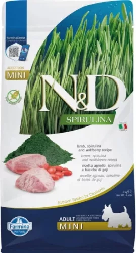 N&D Spirulina Dog bárány adult mini 2 kg