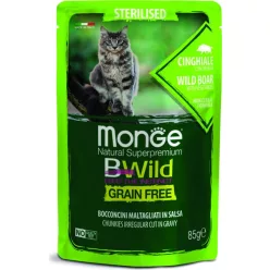   Monge BWild Grain Free Cat Sterilised - Vaddisznó és zöldségek 85 g