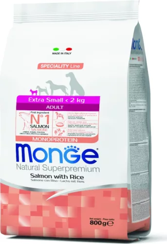 Monge Dog Speciality Line Extra Small Lazac & rizs - Adult 800 g