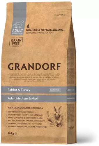 GRANDORF Rabbit and Potato Adult Medium and Maxi száraz kutyatáp 10 kg 