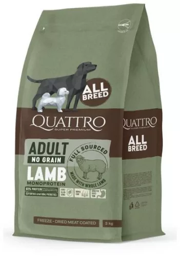 QUATTRO grain-free LAMB monoprotein adult kutyatáp 12 kg