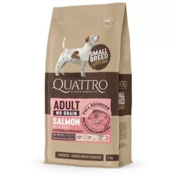   QUATTRO Hypoallergenic SMALL BREED ADULT SALMON AND KRILL kutyatáp 7 kg