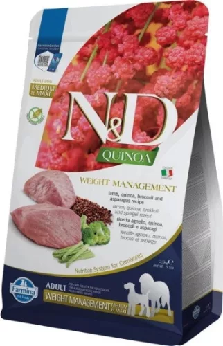 N&D Quinoa Dog Weight Management Adult Medium/Large bárány 2,5 kg