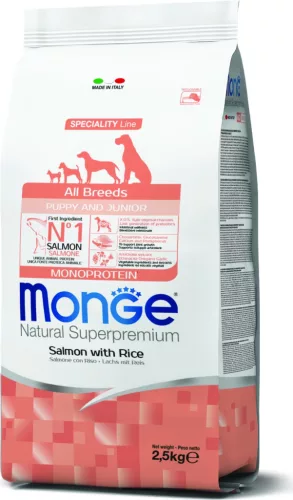 Monge Dog Speciality Line All Breeds Lazac & rizs - Puppy 2,5 kg