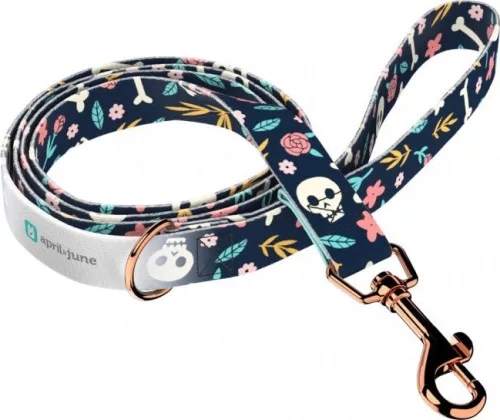 April&June koponya és rózsa mintás póráz