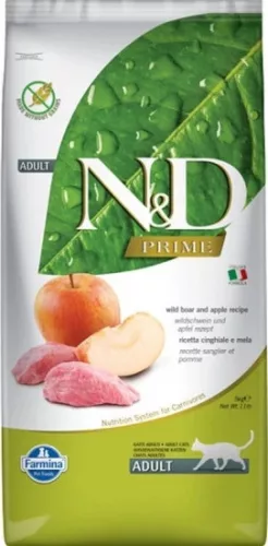 N&D Cat Prime vaddisznó & alma adult 10 kg
