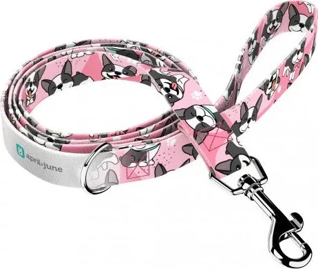 April&June Boston Terrier rózsaszín póráz