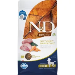   N&D Soft & Shiny Brown Coat Dog bárány, spirulina & sárgarépa adult mini 2 kg