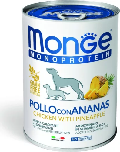 Monge Dog MONOPROTEIN Fruits Paté csirke-ananász 400 g 