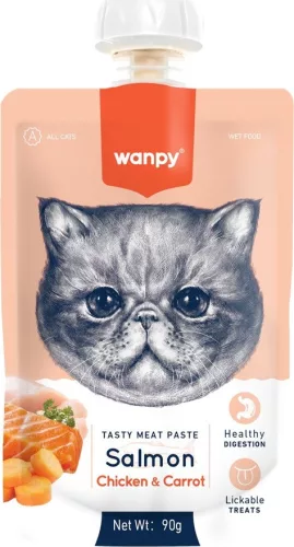 Wanpy CAT Tasty Meat Salmon & Chicken 90 g
