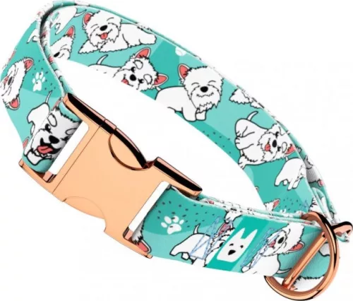 April&June Westie kék nyakörv