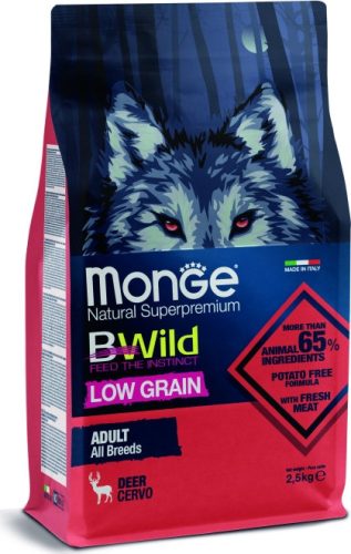 Monge BWild Low Grain Dog All breeds Szarvas - Adult 2,5 kg 