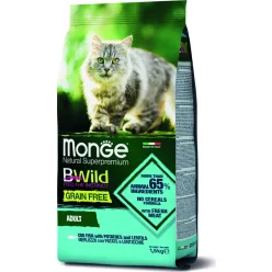   Monge BWild Grain Free Cat Adult Tőkehal, burgonya & lencse 1,5 kg 