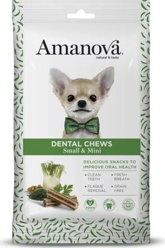 AmaNova Dog GF Snacks Dental Chews Small/Mini Vegan 110 g