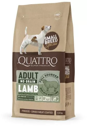 QUATTRO Hypoallergenic SMALL BREED ADULT LAMB kutyatáp 1,5 kg