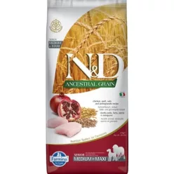   N&D Dog Ancestral Grain csirke, tönköly, zab & gránátalma senior medium & maxi 12 kg