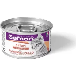 Gemon Cat MOUSSE Kitten Lazac & Csirke 85 g  KARTON - 4 db