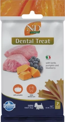 N&D Pumpkin Dog Jutalomfalat Lamb & blueberry Adult Mini 60 g