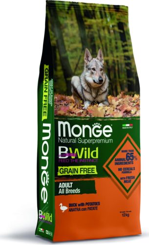 Monge BWild Grain Free Dog Kacsa & burgonya 12 kg