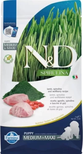 N&D Spirulina Dog bárány puppy medium/maxi 2 kg