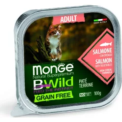   Monge BWild Grain Free Cat Adult Lazac és zöldségek 100 g 