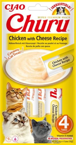 Inaba Cat Churu Püré - csirke, sajttal 4 x 14 g