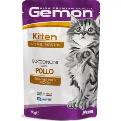Gemon Cat POUCH Kitten Csirke 100 g  KARTON - 4 db