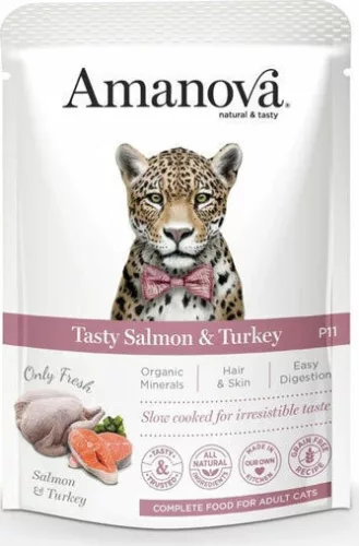 AmaNova Cat GF Pouch P11 Adult Salmon & Turkey 85 g
