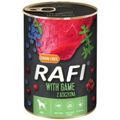   RAFI kutya pástétom vad, vörös- és kék áfonyával konzerv 400 g