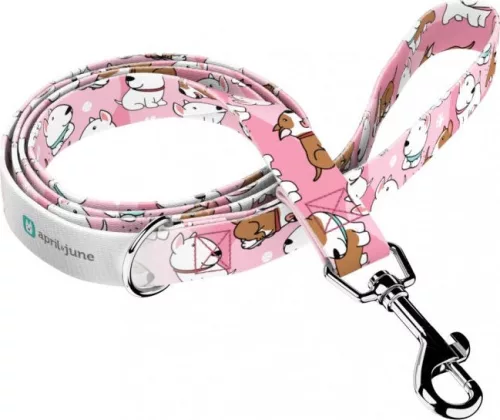 April&June Bullterrier rózsaszín póráz