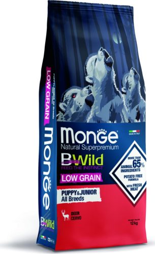 Monge BWild Low Grain Dog All breeds Szarvas - Puppy & junior 12 kg 