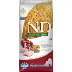   N&D Dog Ancestral Grain csirke,tönköly,zab & gránátalma Puppy Medium & maxi 12 kg
