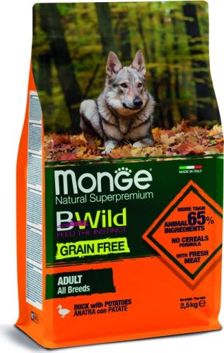 Monge BWild Grain Free Dog Kacsa & burgonya 2,5 kg 