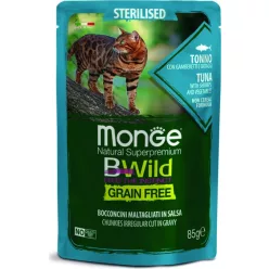   Monge BWild Grain Free Cat Sterilised - Tonhal, Garnéla és zöldségek 85 g