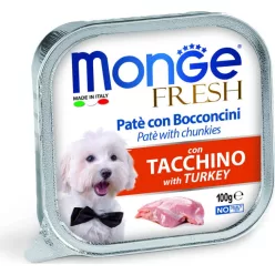 Monge Dog Fresh Paté&Chunkies pulyka 100 g 