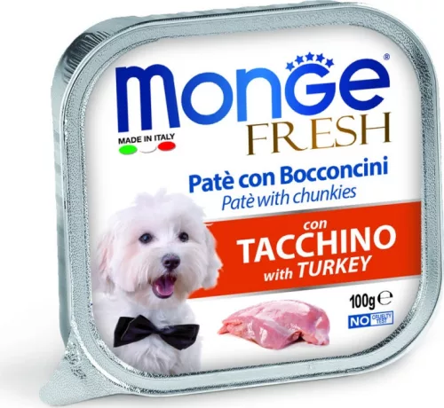 Monge Dog Fresh Paté&Chunkies pulyka 100 g  KARTON - 4 db