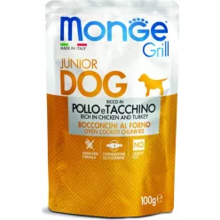   Monge Dog Grill PUPPY&JUNIOR csirke-pulyka 100 g  KARTON - 4 db
