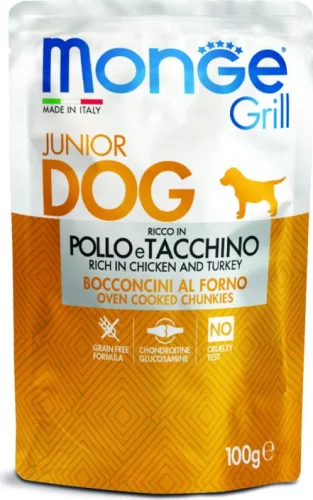 Monge Dog Grill PUPPY&JUNIOR csirke-pulyka 100 g  KARTON - 4 db