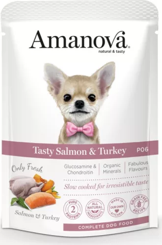 AmaNova Dog GF Pouch Adult Tasty Salmon & Turkey P06 100 g