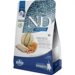   N&D Ocean Cat tőkehal, garnéla, sütőtök & sárgadinnye Kitten 300 g