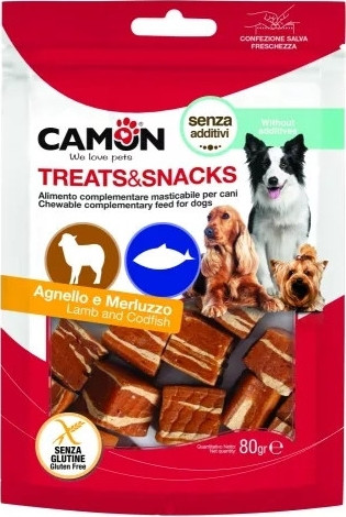 Camon snack bárányos tőkehalas kockák 80 g