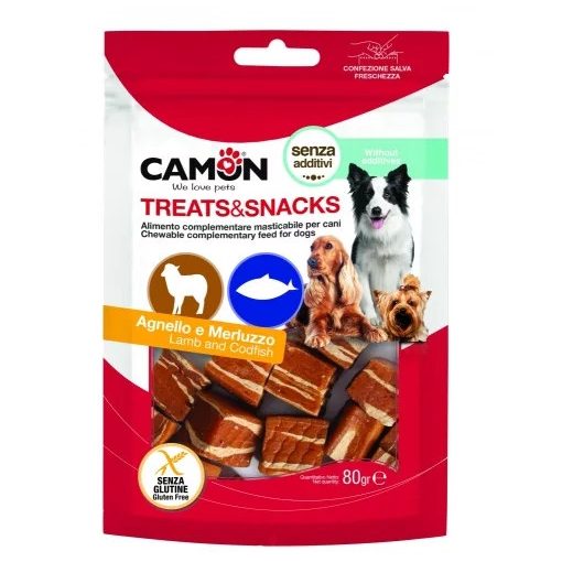 Camon snack bárányos tőkehalas kockák 80g