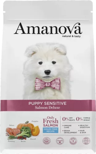 AmaNova Dog Puppy Sensitive All Breeds Salmon Deluxe 7 kg