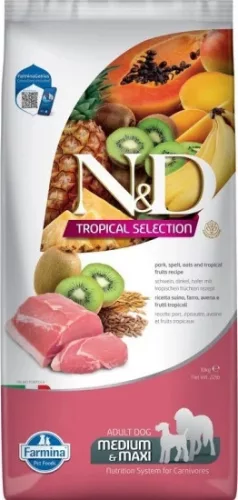N&D Tropical Selection Dog Pork Adult medium/maxi 10 kg