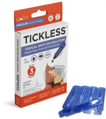 TICKLESS CITRONELLA Topical Spot On Kutyáknak M 5 x 2 ml