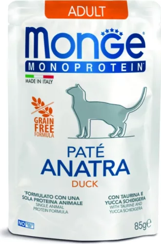 Monge Cat MONOPROTEIN Pouch Paté ADULT kacsa 85 g